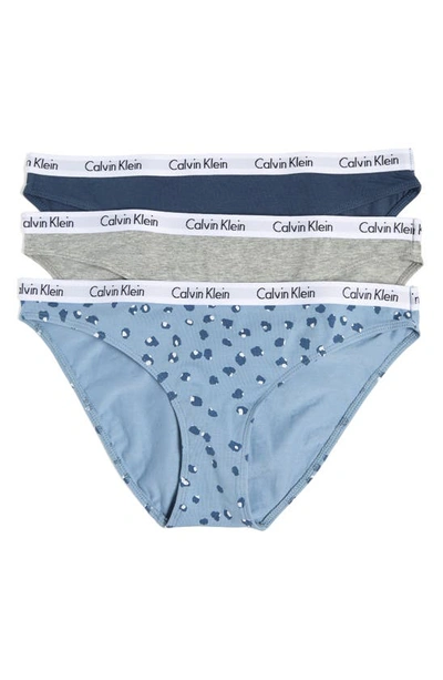 Calvin Klein Assorted Bikinis In Izg Crayon Blue