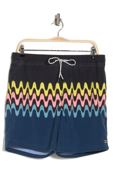 Billabong Sundays Layback Swim Trunks In Raven