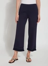 Lyssé Cropped Coastal Wide Leg Pant 23" Inseam In Blue