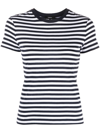 Theory Womens Navy Multi Tiny Tee Striped Cotton-jersey T-shirt