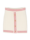 Balmain Cable-knit Wool Skirt In White