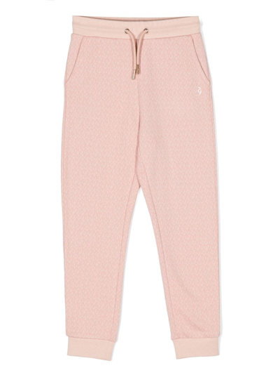 Michael Kors Kids' Monogram-pattern Cotton Jogging Bottoms In Pink