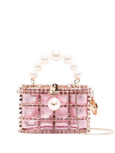 Rosantica Holli Pocket Crystal-embellished Mini Bag In Pink