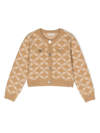 MICHAEL KORS MONOGRAM-PATTERN BUTTONED KNITTED CARDIGAN