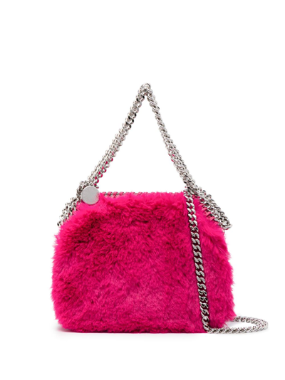 Stella Mccartney Mini Falabella Faux-fur Tote Bag In Pink