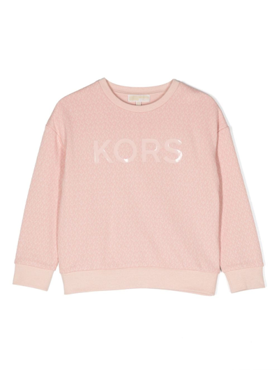 Michael Kors Kids' Logo-print Cotton Sweatshirt In Pink