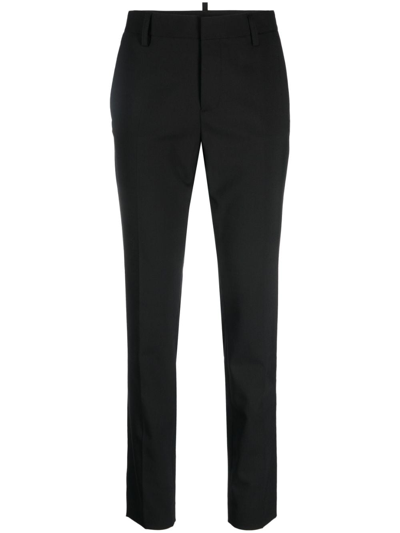 Dsquared2 Logo-plaque Cropped Trousers In Black