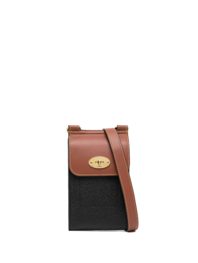 Mulberry Mini Antony Leather Bag In Black-cognac