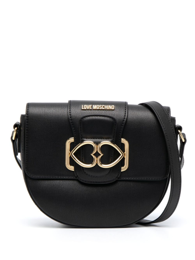 Love Moschino Heart-plaque Cross-body Bag In Black