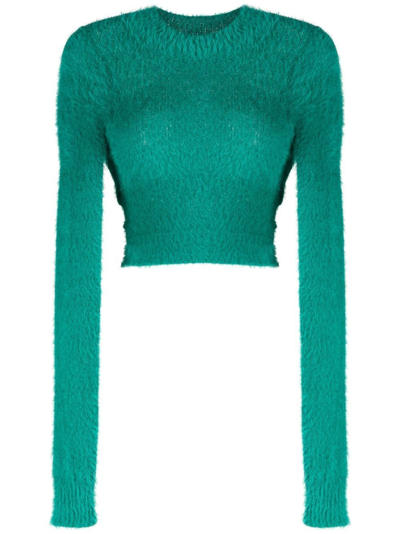 Ambush Green Fuzzy Turtleneck In Turchese No Color