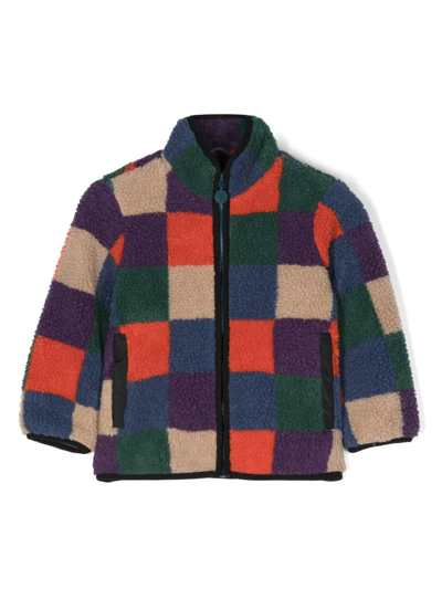 Stella Mccartney Kids' Checked Fleece Jacket In Multicolor