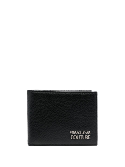 Versace Jeans Couture Logo-plaque Leather Wallet In Black