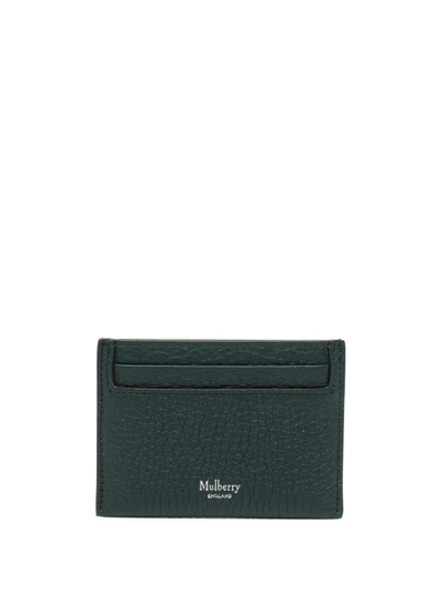 Mulberry Logo-print Leather Cardholder In Green