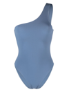 Lido Mid  One Shoulder One Piece Swimsuit In Gnawed Blue