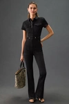 Good American Fit For Success Bootcut Denim Jumpsuit In Black