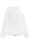 ANTONIO BERARDI CUTOUT STRETCH-CADY TOP