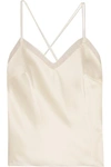 HALFPENNY LONDON LENNY ORGANZA-TRIMMED SATIN CAMISOLE