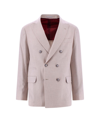 Brunello Cucinelli Notched-lapel Single-breasted Blazer In Beige