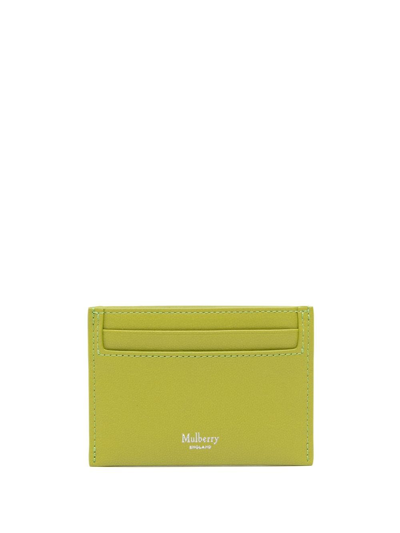 Mulberry Logo-print Leather Cardholder In Green