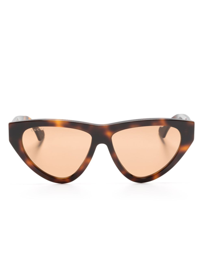 Gucci Tortoiseshell Cat-eye Sunglasses In Brown