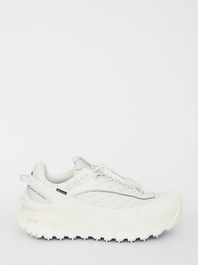 Moncler Trailgrip Gtx Leather-trimmed Mesh And Canvas Sneakers In White