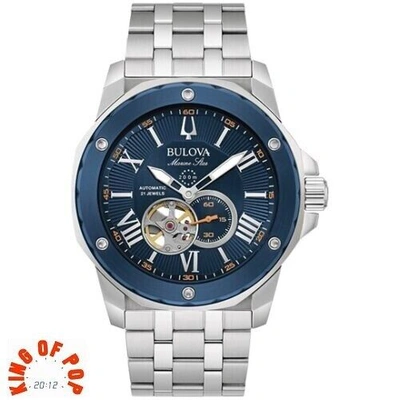 Pre-owned Bulova 98a302 Marine Star Automatic 20 Atm Free Shipping