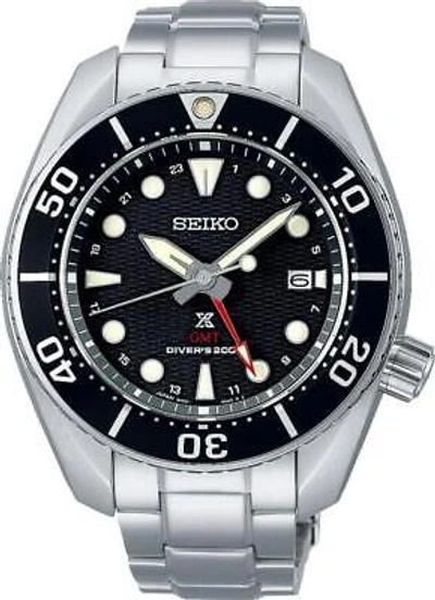 Pre-owned Seiko Prospex Sbpk003 Diver Scuba Gmt Black Dial Solar Men Watch