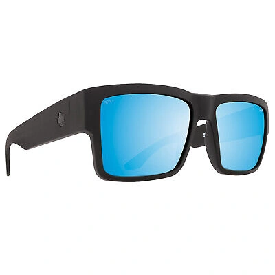 Pre-owned Spy Cyrus Sunglasses Polarized Matte Black - Happy Boost Ice Blue Spectra Mirror