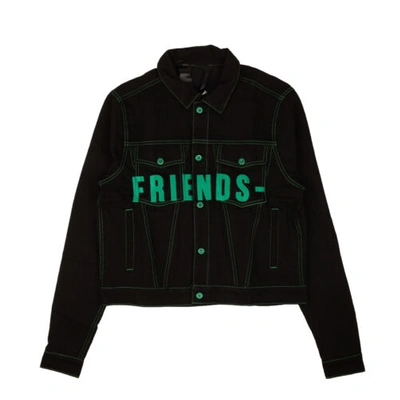 Pre-owned Vlone Black & Green Friends Denim Jacket Size M