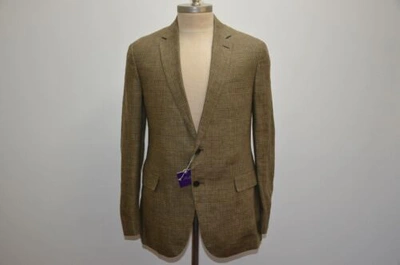Pre-owned Ralph Lauren Purple Label Nigel Made In Italy 100% Linen Blazer Jacket In Green