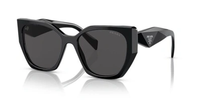 Pre-owned Prada Pr 19zs 1ab5so Black Dark Grey Large Women Sunglasses In Gray