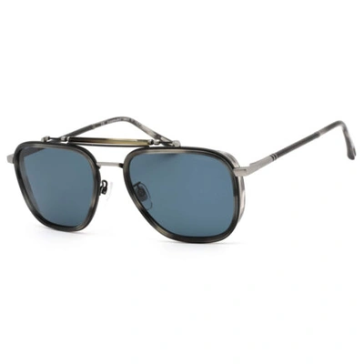 Pre-owned Chopard Men's Sunglasses Shiny Striped Grey Havana And Silver Frame Schf25 3amp In Blue Polarized