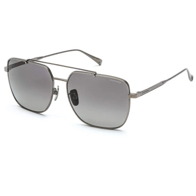 Pre-owned Chopard Men's Sunglasses Dark Ruthenium Aviator Shaped Metal Frame Schc97m 568p In Grey Polarized