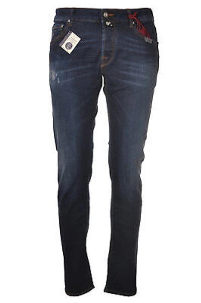 Pre-owned Jacob Cohen Man Jeans Gamba Dritta Blu 1373