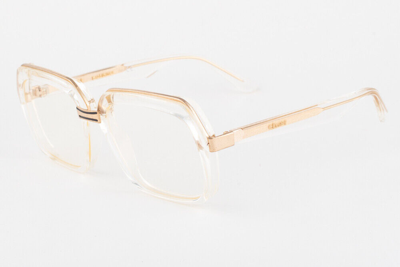 Pre-owned Celine Cl 40050u 022 Transparent Gold / Clear Sunglasses 56mm