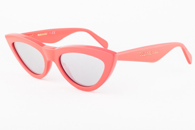 Pre-owned Celine Cl 4019in 68c Pink / Gray Mirrored Sunglasses Cl4019in 68c 56mm