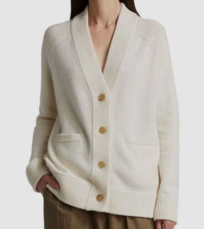 Pre-owned Co $825  Women's Ivory Oversized Cashmere Wool Cardigan Sweater Size Xs In White