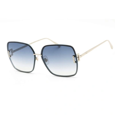 Pre-owned Chopard Women's Sunglasses Light Gold/black/blue Butterfly Frame Schf72m Snaz
