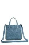 Madewell The Small Transport Crossbody: Woven Leather Edition In Ocean