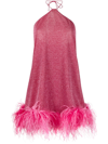 Oseree Lumiere Plumage Necklace Short Dress