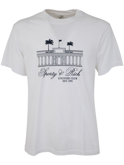 Sporty &amp; Rich Villa T-shirt In White Navy