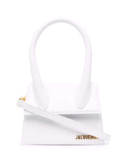 Jacquemus Le Chiquito Moyen 皮质手提包 In White