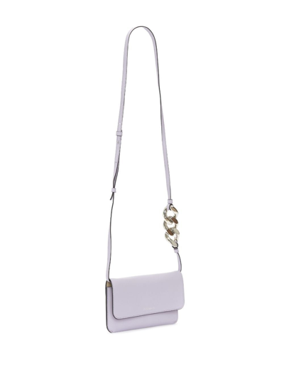 Jw Anderson Leather Phone Pouch In Lilac