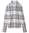 TIBI Ivory Multi Plaid Shirt,SBZTP217PDS75045