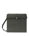 Valextra Brera B-tracollina Textured-leather Shoulder Bag In Dark Gray