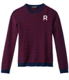 ROCHAS Red & Navy Stripe R Sweater,SBZRSWEATERNAVYSTRIPE