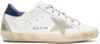 GOLDEN GOOSE White & Navy Superstar Sneakers