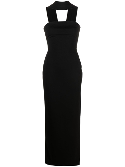 Solace London Amari Cutout Stretch-crepe Maxi Dress In Black