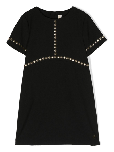 Michael Kors Kids' Stud-embellished Short-sleeve Dress In Black