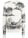 Amiri Graphic-print Wool Jumper In Neutrals